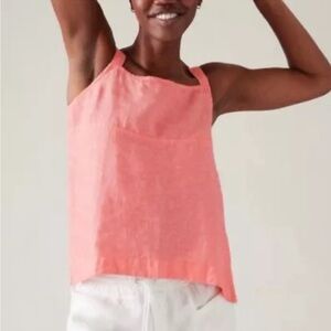 ATHLETA EUC Coral Sleeveless Linen Top